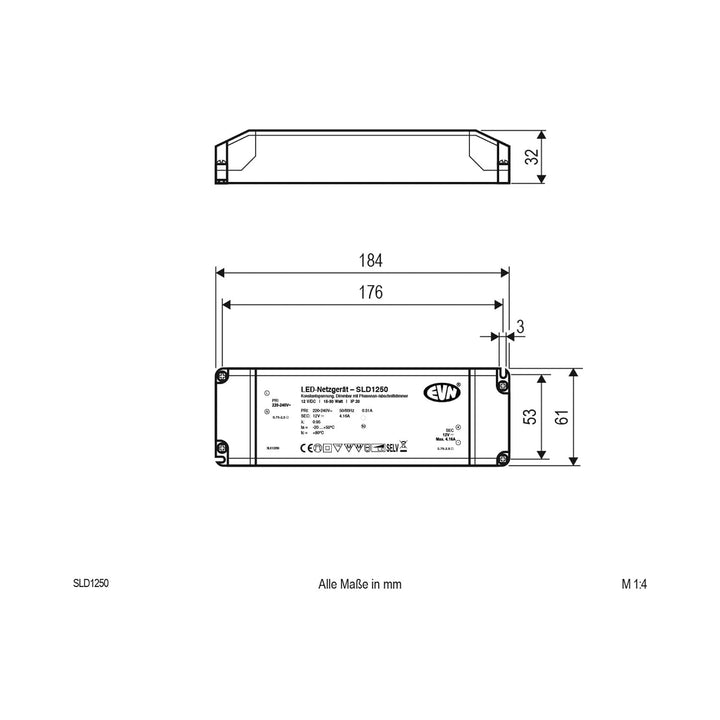 EVN SLD1250 LED-Trafo Konstantspannung 12 V/DC dimmbar