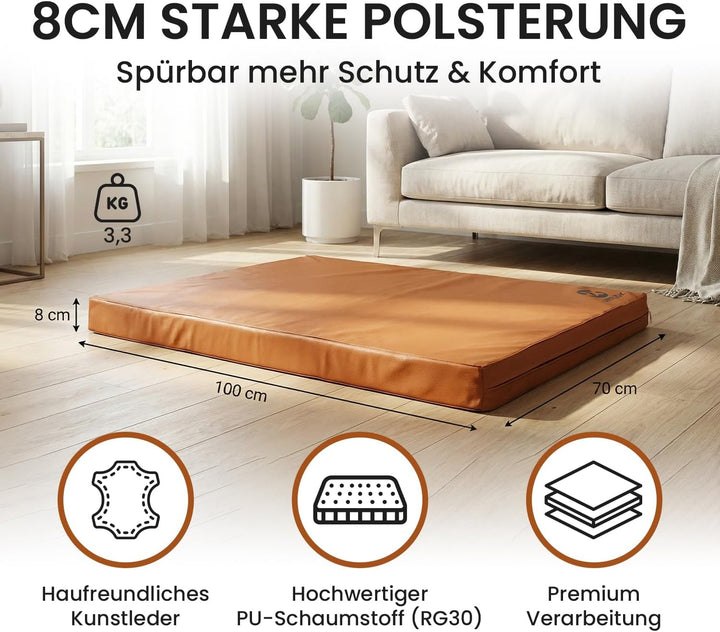 Jeflex - Weichbodenmatte & Turnmatte 100 x 70 x 8 cm MADE IN GERMANY/Gymnastikmatte tragbar/platzspa