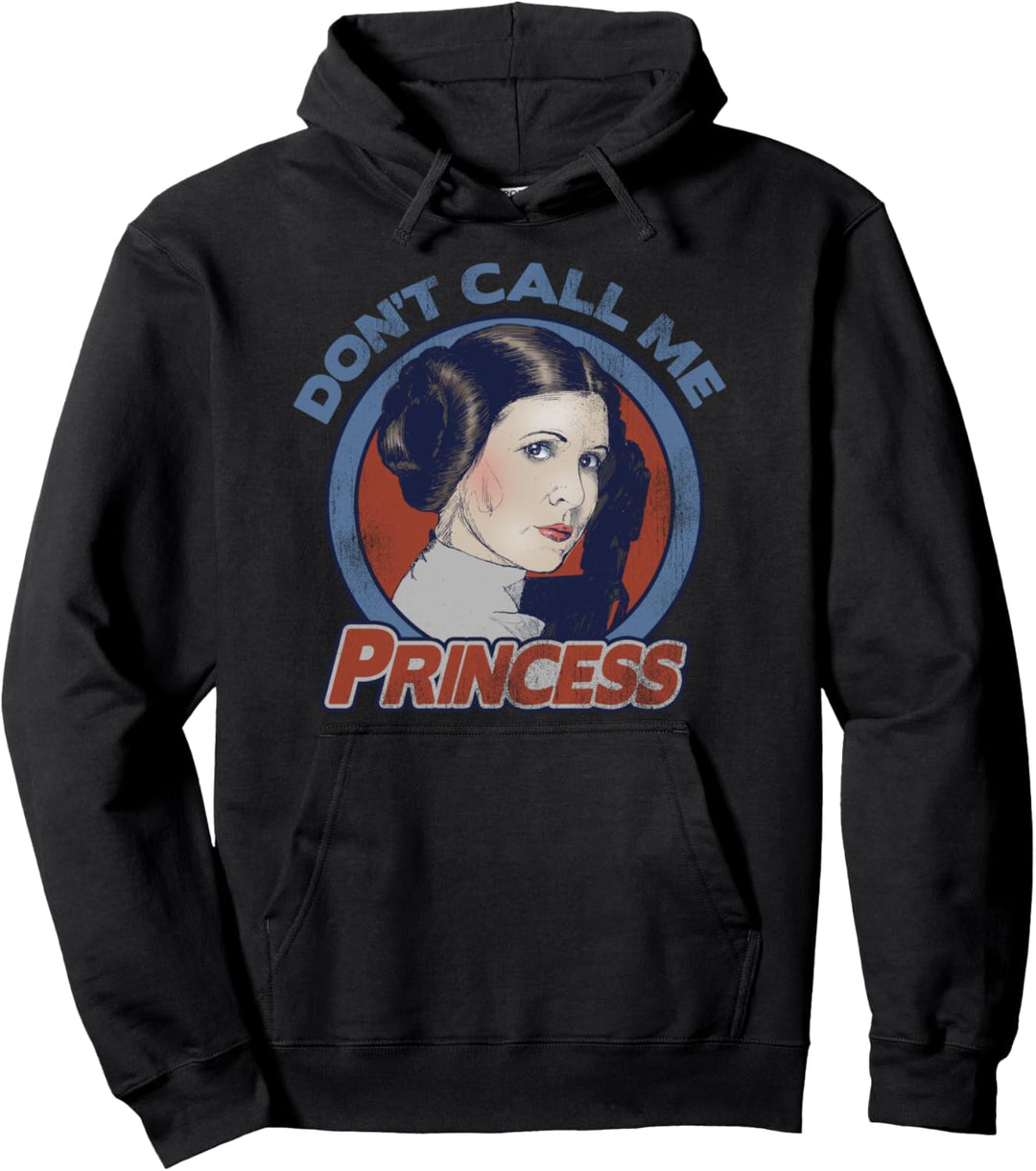 Star Wars Princess Leia Don't Call Me Princess Text Portrait Pullover Hoodie
