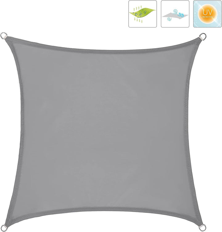 LARMNEE Sonnensegel, Wasserdicht, 3 x 3 m, Quadratisch, Sonnenschutz inkl Befestigungsseilen, PES, f