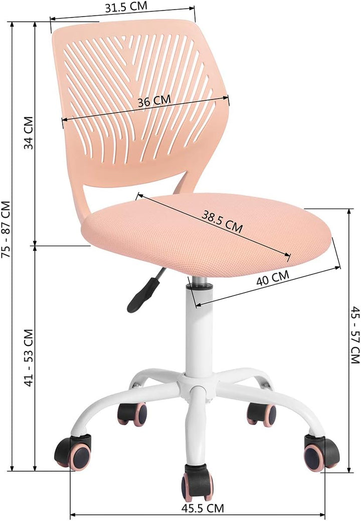 FurnitureR 2X Höhenverstellbarer Drehstuhl - Ergonomischer Schreibtischstuhl für Kinder/Jugendliche,