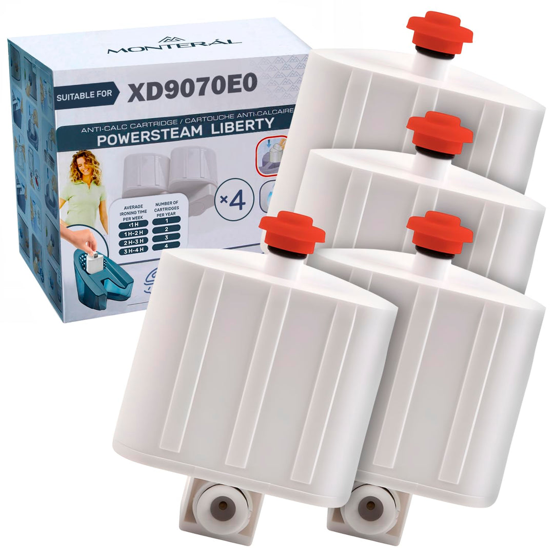 MONTERAL XD9070E0 für Rowenta Liberty Powersteam Antikalk-Kartusche, Set 4, geeignet für Hitze, für