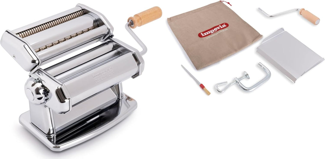 Imperia IPASTA Classica Nudelmaschine 100% Made in Italy. Frischpastamaschine aus Stahl. Manuelle Te
