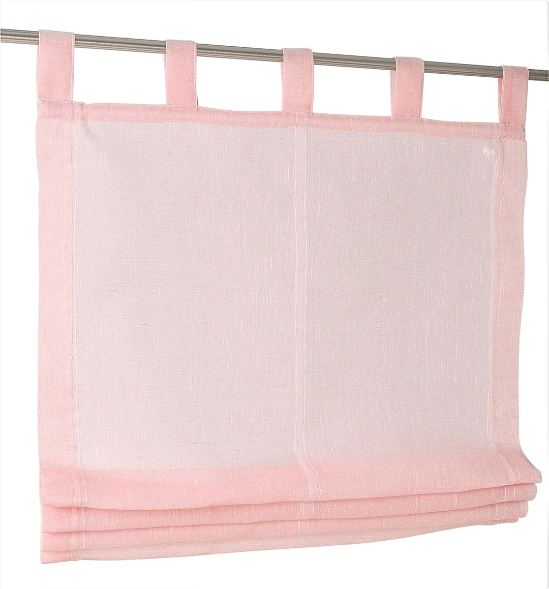 Raffrollo Schlaufenrollo Brondby Rose halbtransparent Breite 120 cm x Höhe 145 cm 120 x 145 cm Rose,
