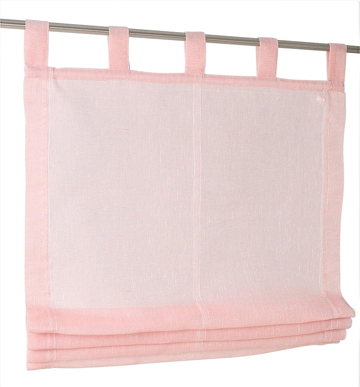 Raffrollo Schlaufenrollo Brondby Rose halbtransparent Breite 120 cm x Höhe 145 cm 120 x 145 cm Rose,