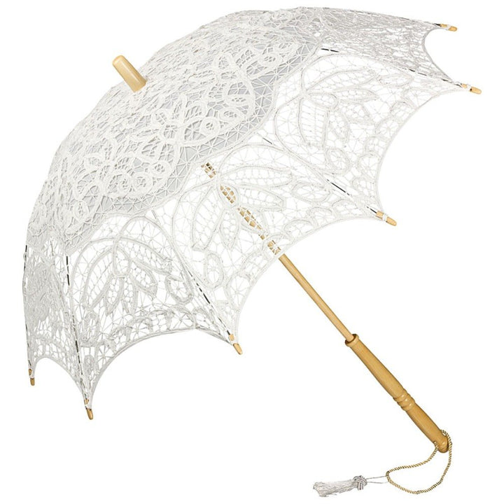 VON LILIENFELD Hochzeitsschirm Brautschirm Vivienne Spitze Deko Sonnenschirm weiss, weiss