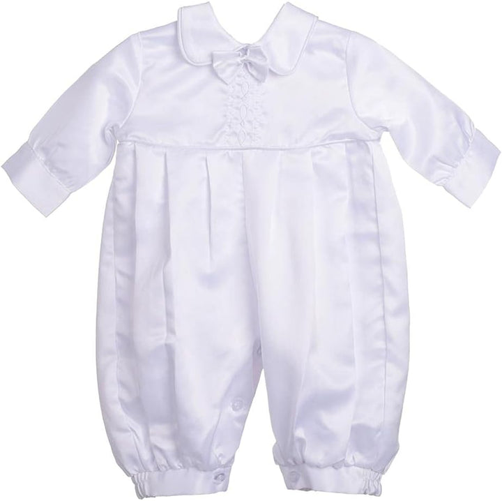 Lito Angels Satin Taufkleidung Taufanzug mit Hut für Baby Junge, Taufe Strampler Body Weiss Anzug, G