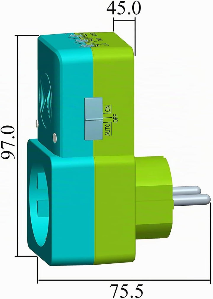 HUBER Motion 21HF Zwischenstecker Radar Bewegungsmelder 180° für Steckdose I 230V / 1200W Bewegungss