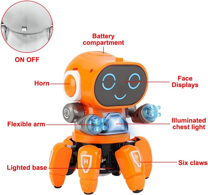 YATOSEEN Kinder Roboter Spielzeug, Begleitroboter für Kinder, mit Bunter Lichtprojektion, Tanzen, Si