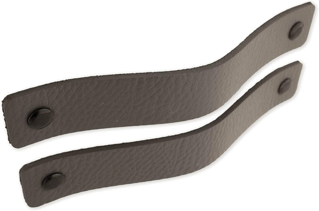Brute Strength - Ledergriffe für Möbel - Dunkelgrau - 6 Stück - 16,5 x 2,5 cm - Schrankgriff, Türgri