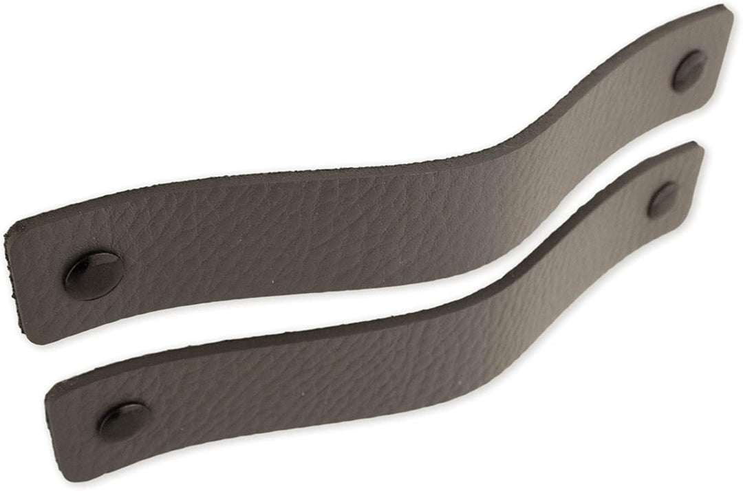 Brute Strength - Ledergriffe für Möbel - Dunkelgrau - 4 Stück - 16,5 x 2,5 cm - Schrankgriff, Türgri