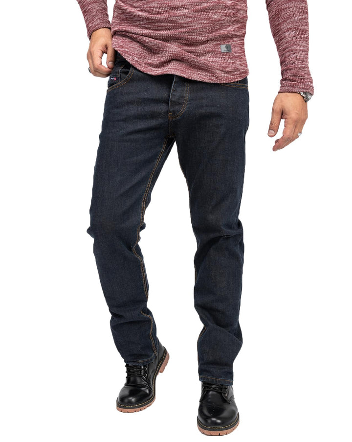 Rock Creek Herren Jeans Hose Denim Blau Straight-Cut Gerades Bein RC-2091 29W / 32L Dunkelblau - Rc-