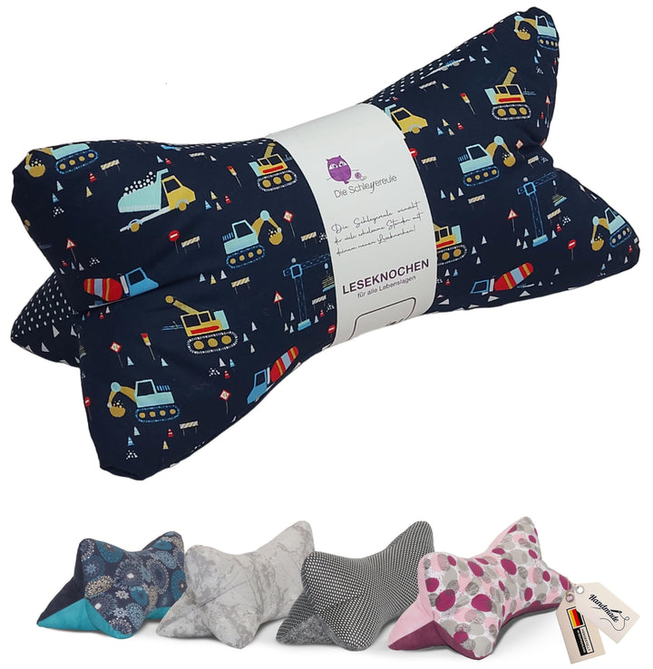 Leseknochen Kinder Nackenkissen Handmade in Deutschland, waschbar und ergonomisch, als Nackenrolle,