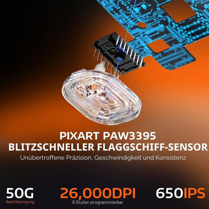 VGN GAMEPOWER x Attack Shark X3 Superlight Kabellose Gaming-Maus, 49g Ultraleicht Mouse, 26000DPI, P