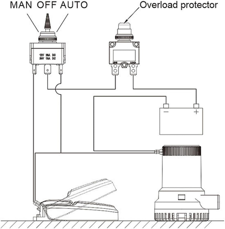 SEAFLO 03-Serie Bilgenpumpen-Schwimmerschalter für 12 V, 24 V, 32 V