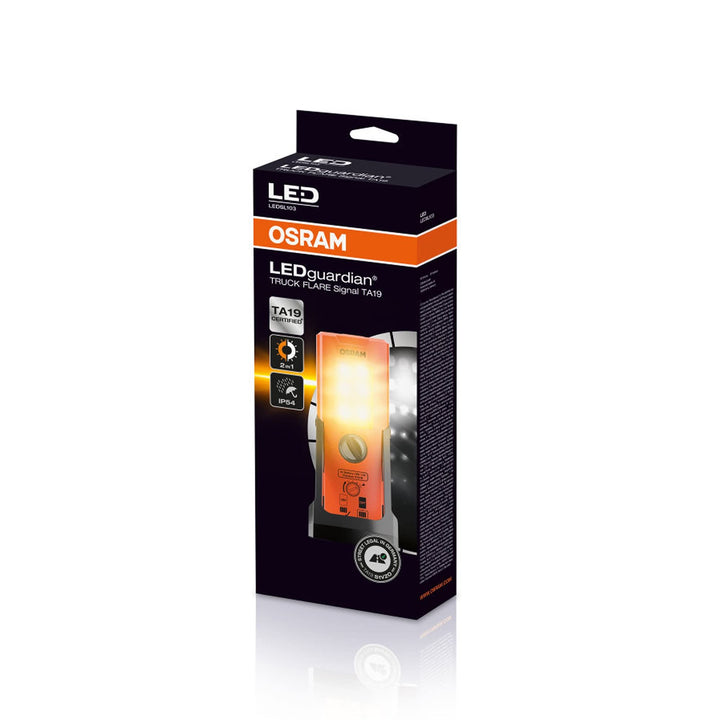 Osram LEDguardian TRUCK FLARE Signal TA19, aufstellbare LED Warnleuchte für LKW, Bus, Fahrzeuge über