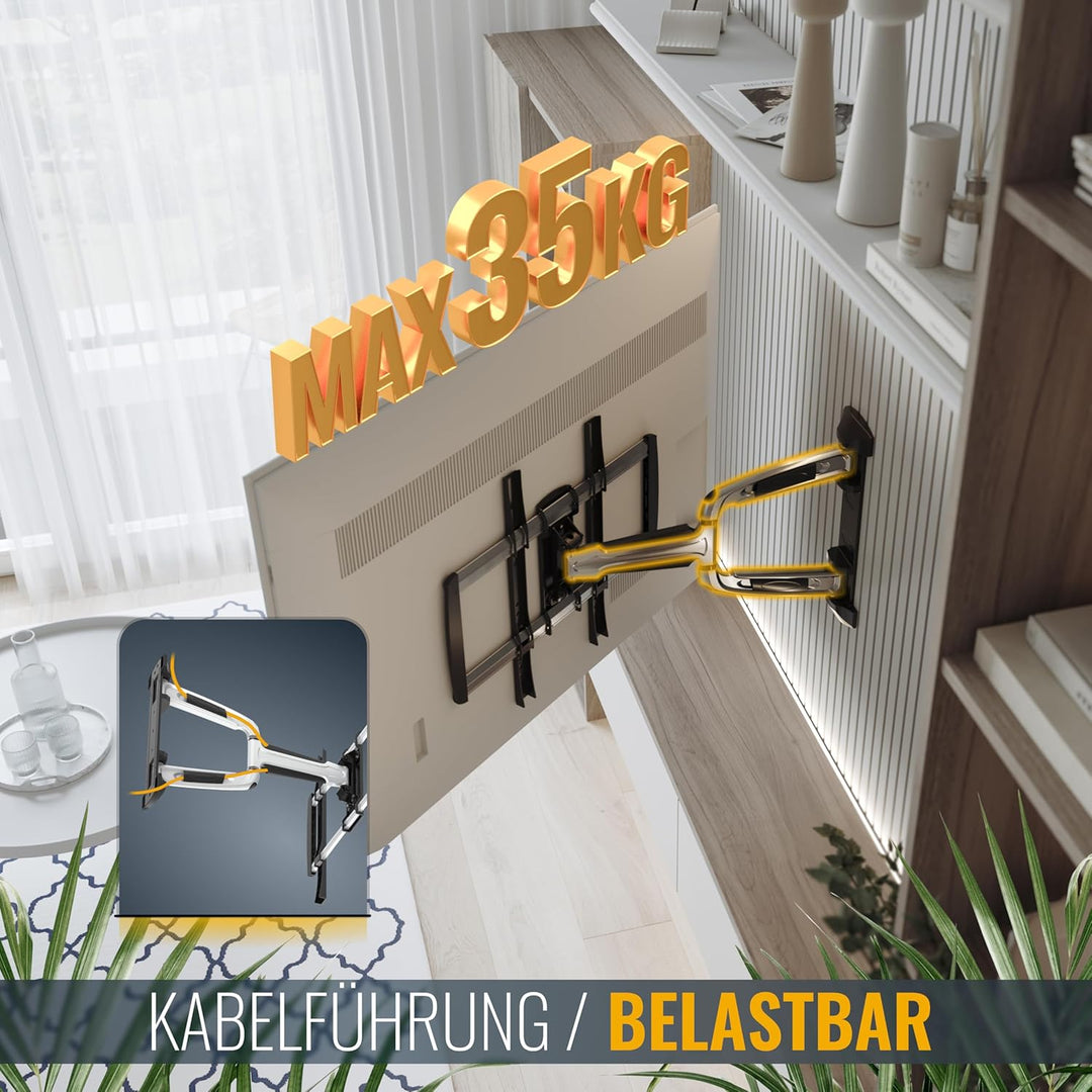 RICOO TV Wandhalterung Fernseher Schwenkbar Neigbar für 32-65 Zoll, Universal TV Halterung S0644, Fe