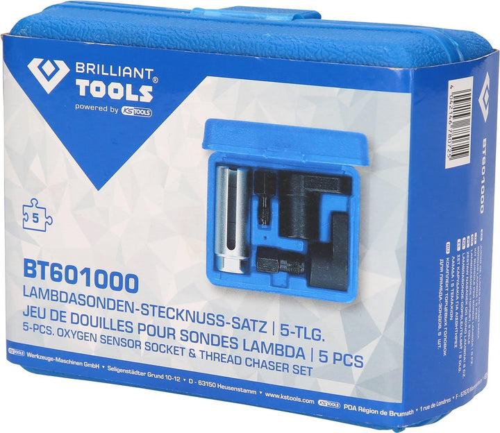 BRILLIANT TOOLS BT601000 Lambdasonden-Stecknuss-Satz | 5-tlg. [Powered by KS TOOLS]