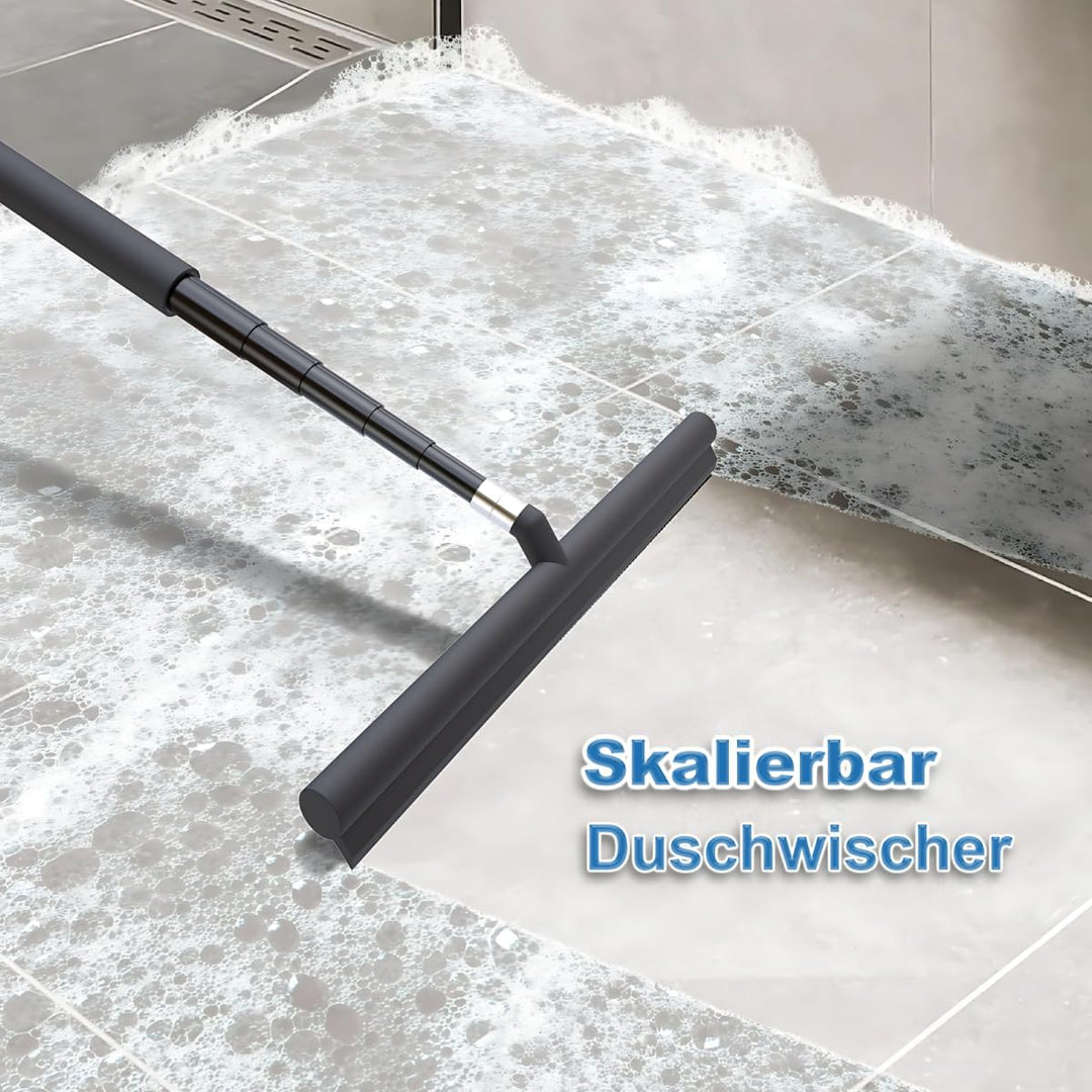 Duschabzieher Langer Stiel, 20-120cm Duschabzieher Schwarz, Fensterwischer mit Teleskopstiel, Glasab