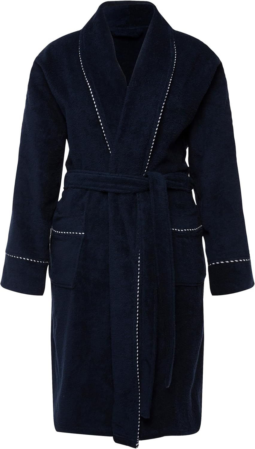 Ulla Popken Damen Bathrobe, Woven Terry Bademantel 42-44 nachtblau, 42-44 nachtblau