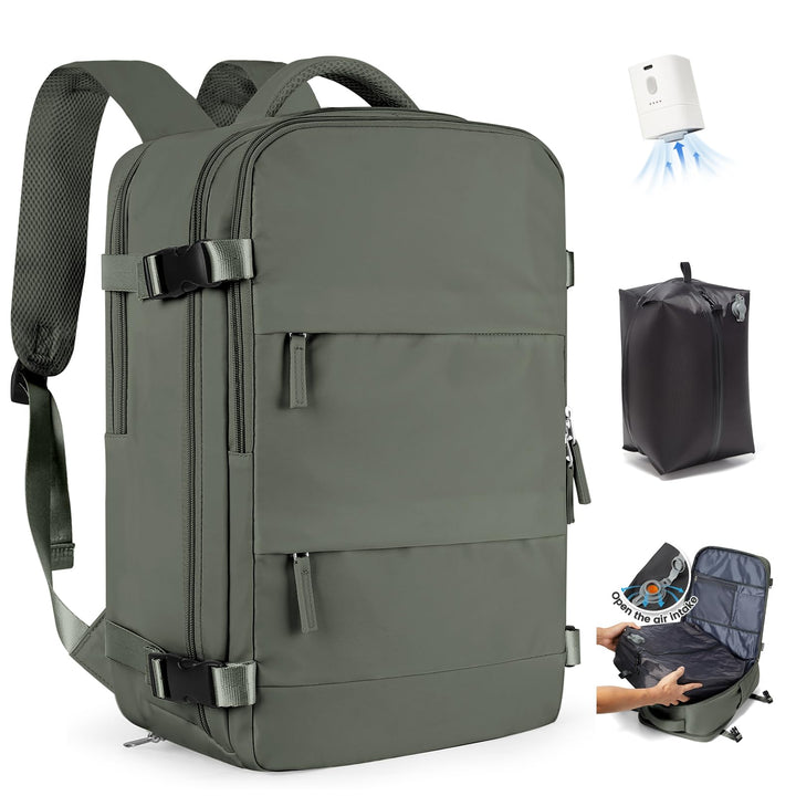 SZLX Grosser Reiserucksack Damen,Vakuum Rucksack mit Pumpe Ryanair Handgepäck 40x30x20 Herren, Wizza