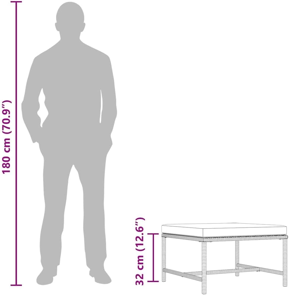 vidaXL Modular Fusshocker mit Kissen Sitzhocker Fussstütze Fussbank Gartenhocker Beistelltisch Couch