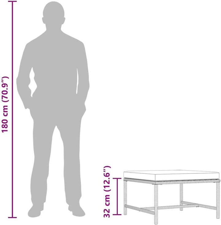 vidaXL Modular Fusshocker mit Kissen Sitzhocker Fussstütze Fussbank Gartenhocker Beistelltisch Couch