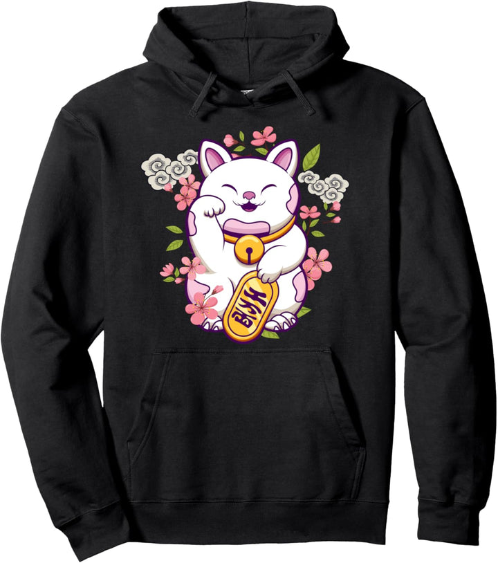 Glückliche Katze Japanisch Viel Glück Kawaii Katze Pullover Hoodie