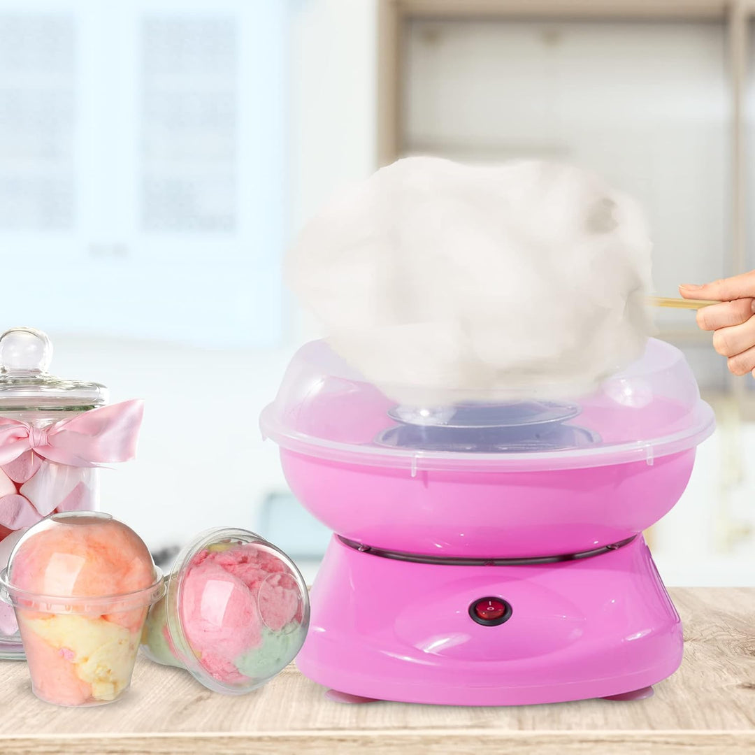 HOMCOM Zuckerwattemaschine, einfach zu bedienendes Zuckerwattegerät, für Erwachsene und Kinder, Edel