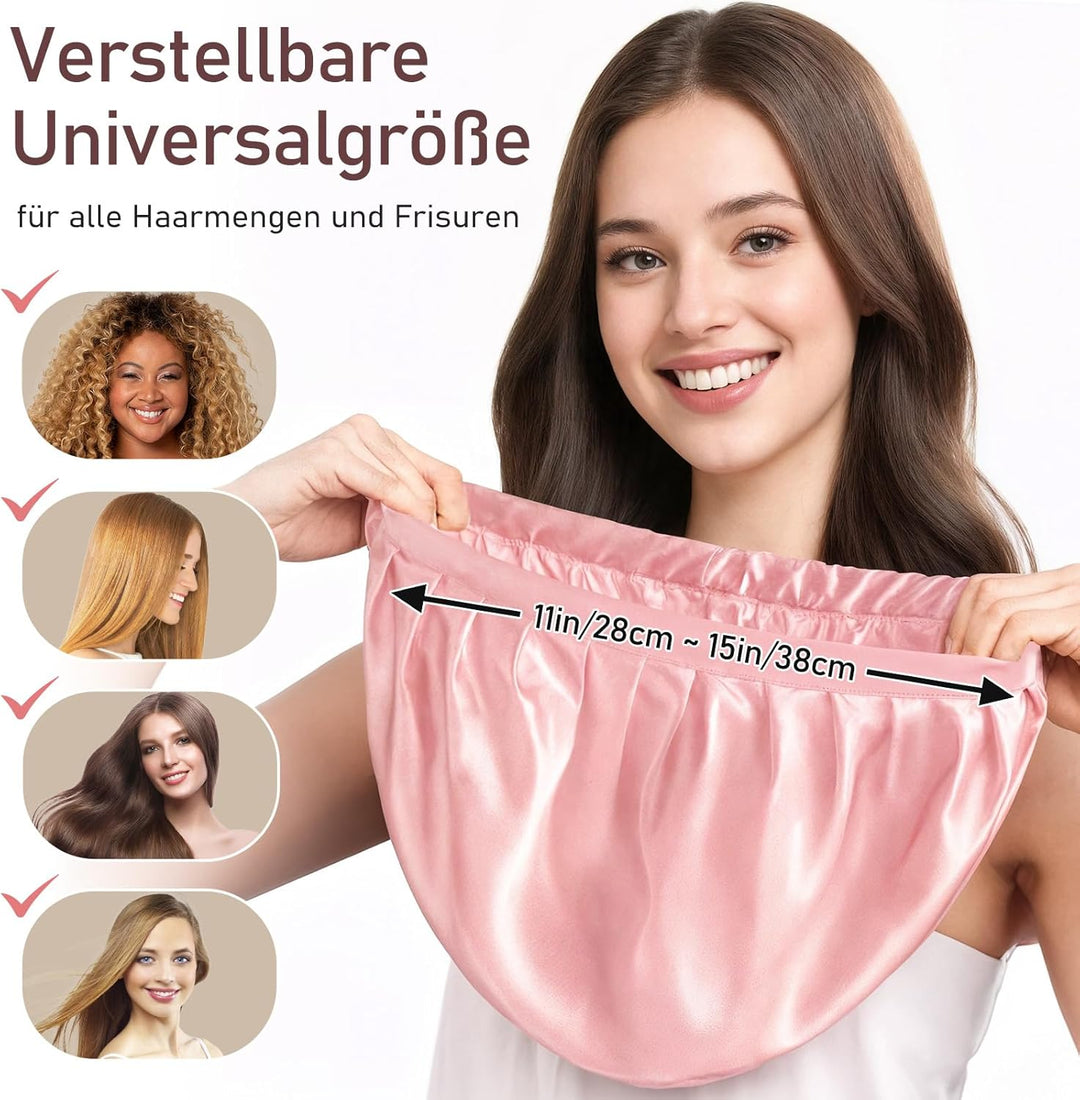 LitBear 22 Momme Seidenhaube zum Schlafen - Schlafmütze aus 100% Maulbeerseide, 100% Silk Bonnet mit