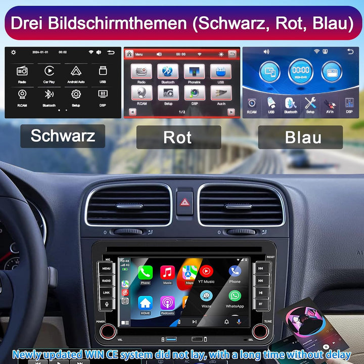 Apple Carplay Autoradio für VW Golf 5 6 Polo T5 Tiguan Skoda Passat Jetta Caddy B6 B7 Touran Android