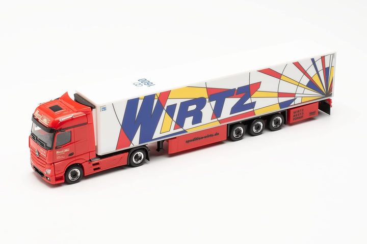 Herpa LKW Modell Mercedes-Benz Actros '18 Bigspace 15 Meter Kühlkoffer-Sattelzug Wirtz Popart, Minia
