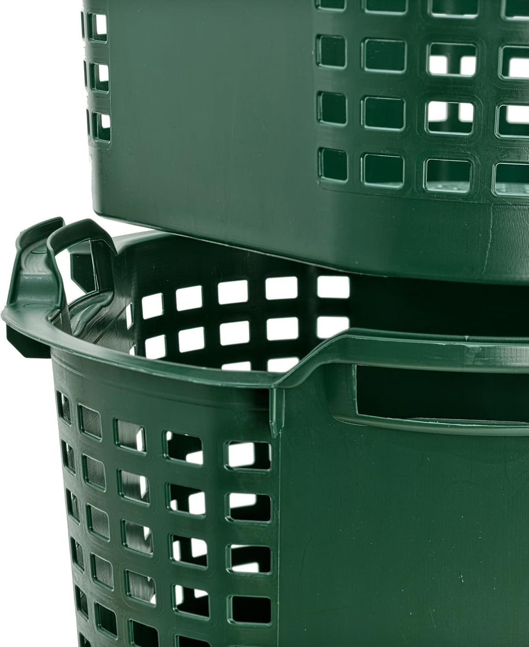 BURI 2x Erntekorb Gartenkorb lebensmittelecht - 25L Kartoffelkorb Obstkorb Laubkorb grün, drehstapel