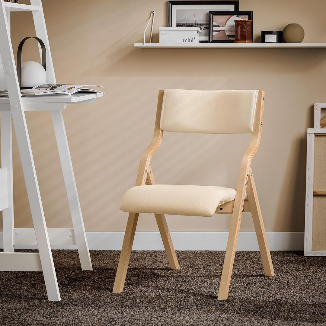 SoBuy FST40-W Klappstuhl Küchenstuhl mit gepolsterter Sitzfläche und Lehne weiss, Weiss