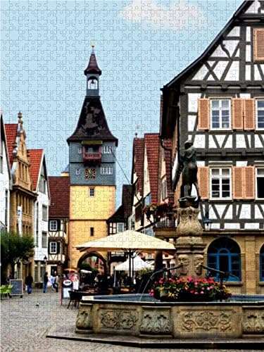 CALVENDO Puzzle Winnenden: Altes Rathaus, Marktbrunnen und Schwaikheimer Tor 1000 Teile Lege-Grösse