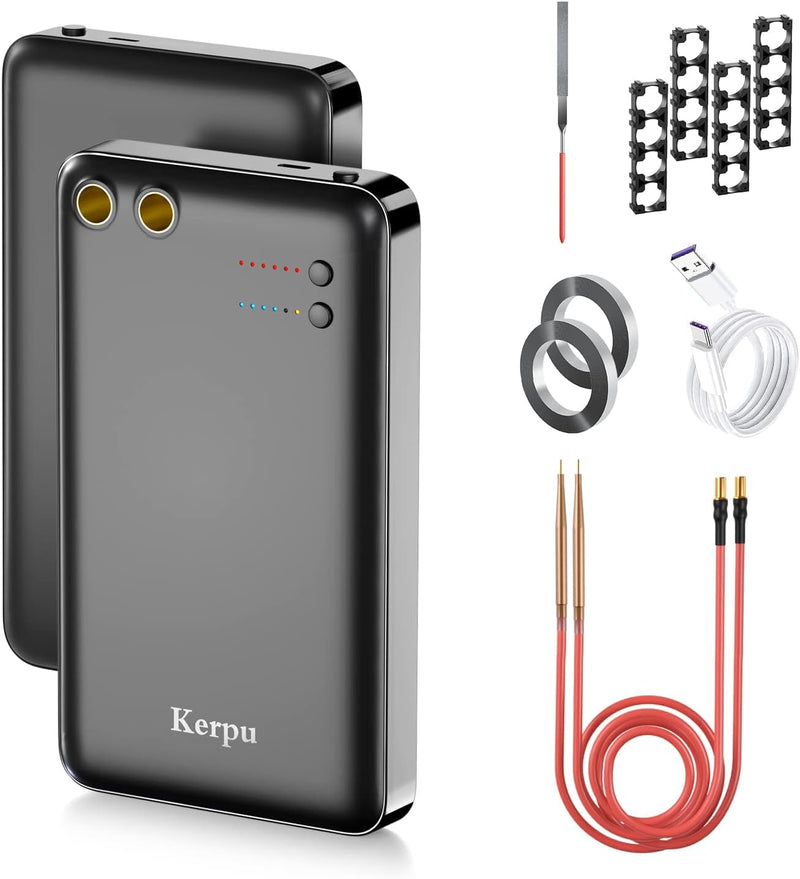 Mini-Punktschweissgerät, Kerpu 5000mAh Batterie-Punktschweissgerät, 6-Gänge einstellbar mit Typ-C La