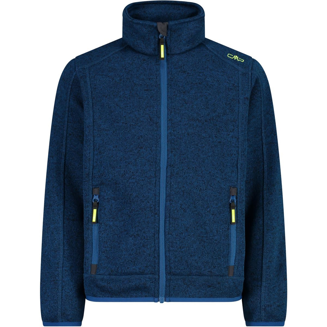 CMP Unisex Kinder Kinderjacke fleecejacke 110 Petrol-Gelb Fluo, 110 Petrol-Gelb Fluo