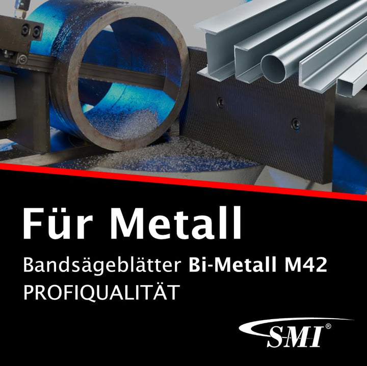 SMI 3er SET Bandsägeblatt Bi-Metall M42 Abmessung 1638 x 13 x 0,65 mm 8/12 ZpZ z.B. für Optimum, Epp