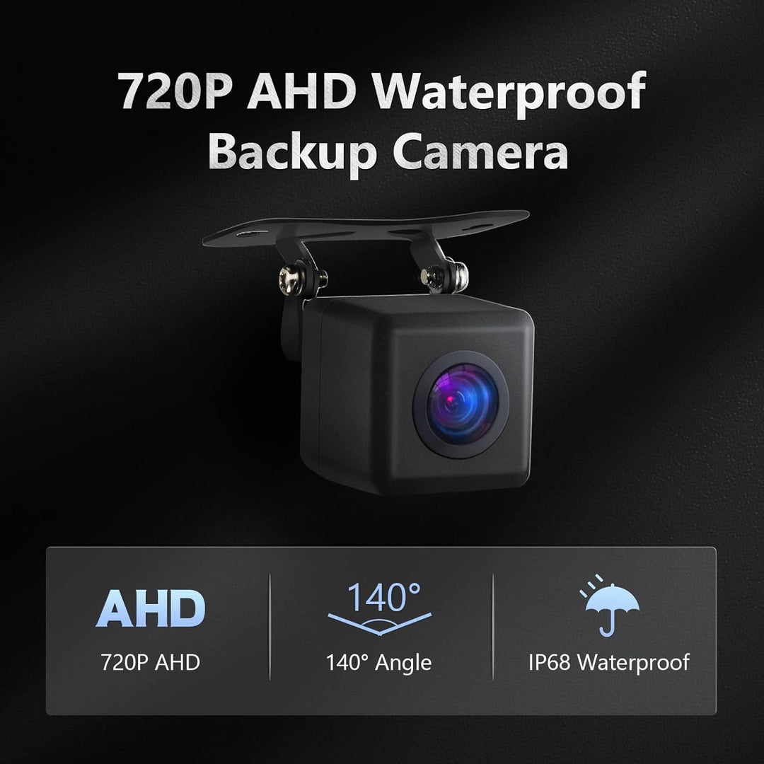 Eonon 720P AHD Rückfahrkamera, Weitwinkel 140°, Wasserdicht Staubdicht, Rückfahrkamera mit RCA-Verbi