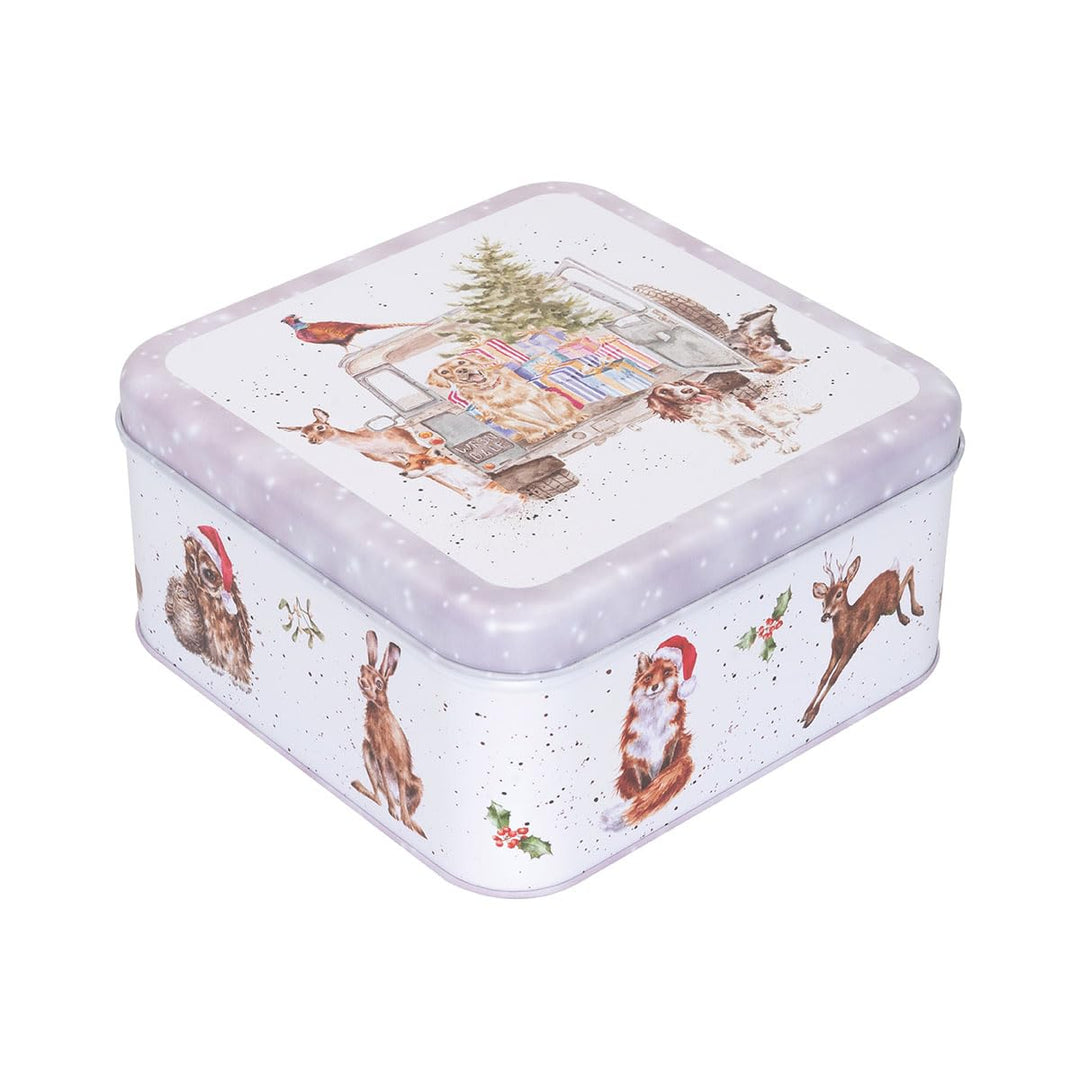 Wrendale Designs Quadratische Dose mit Winterwaldtiermotiven