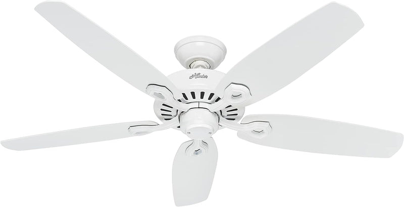 HUNTER FAN Deckenventilator Builder Elite 132 cm für den Innenbereich, mit Zugschalter, Schneeweiss,