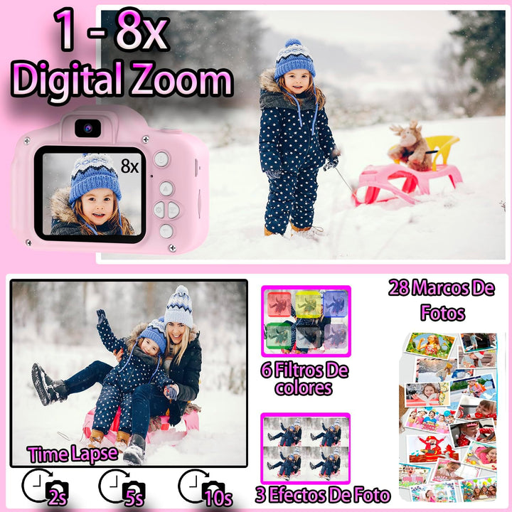 Lacosvi Kinderkamera, 5,1 cm (2 Zoll), 1080P HD, Selfie-Videokamera für Jungen und Mädchen, mit SD-K