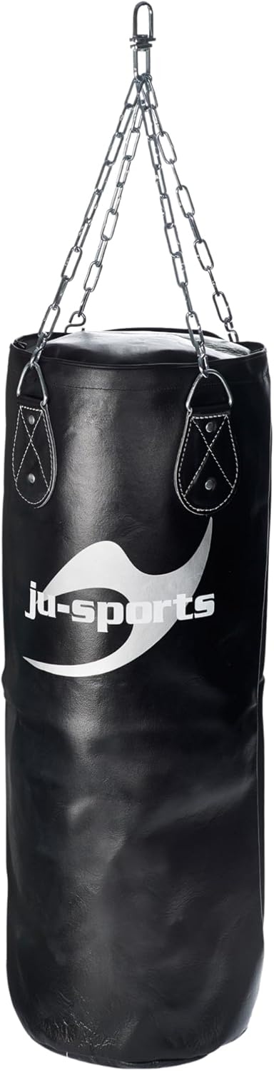 Ju-Sports Boxsack hängend Ø 35cm I Sandsack Echt Leder Profi für das Box Training I Sehr stabil mit