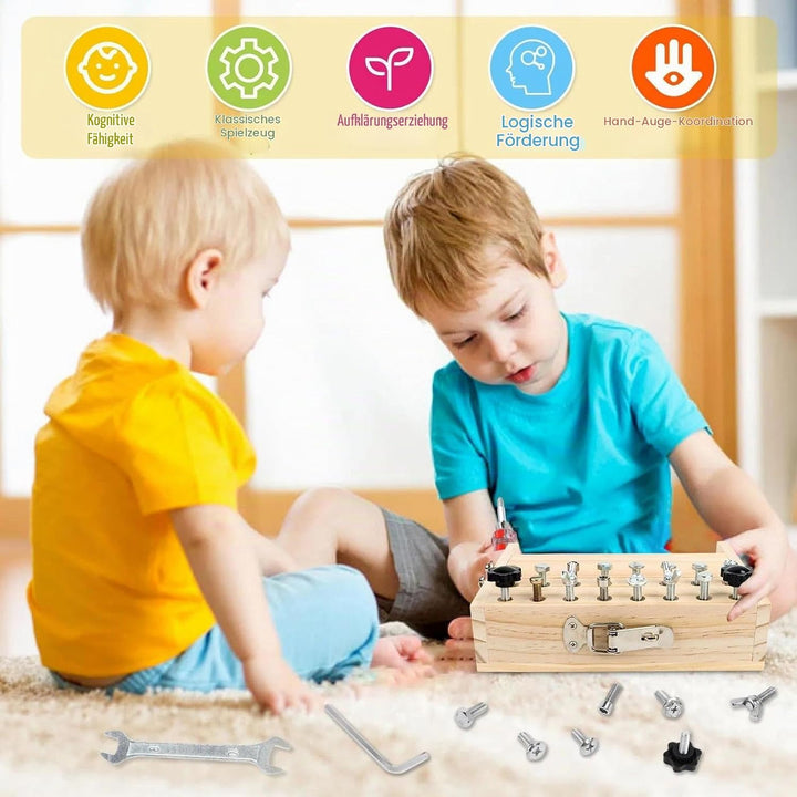 Montessori Schraubendreher Board Set, Holz Schraubbrett, Busy Board Holzspielzeug, Montessori Spielz