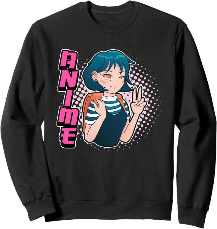Lustige Anime Manga Otaku Kawaii Waifu Cute Cartoon Sweatshirt