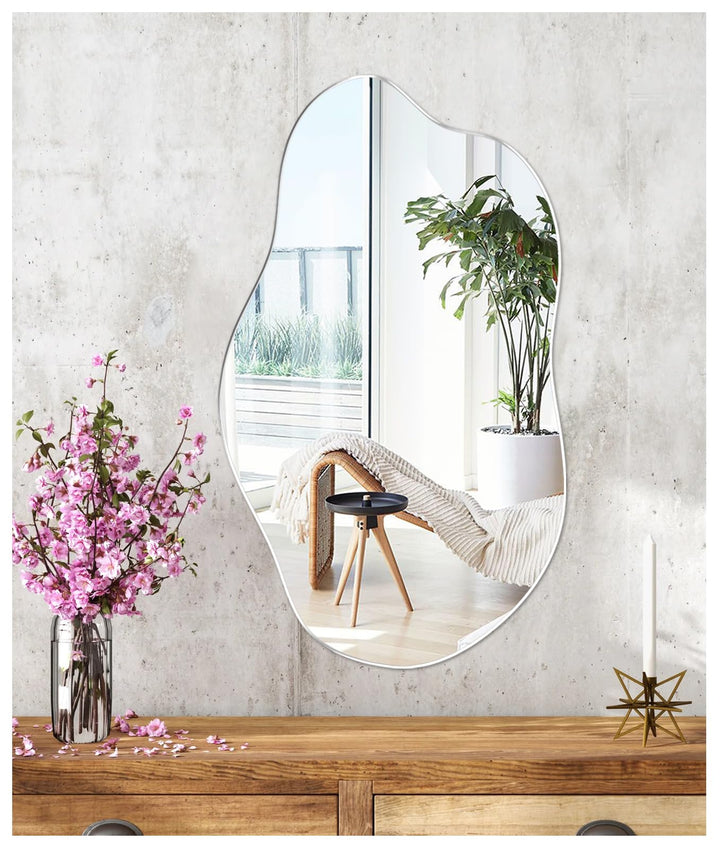 JMITHA Wandspiegel Asymmetrisch Spiegel Dekorative Wandspiegel Asymmetrischer Spiegel HD Glas Tischs