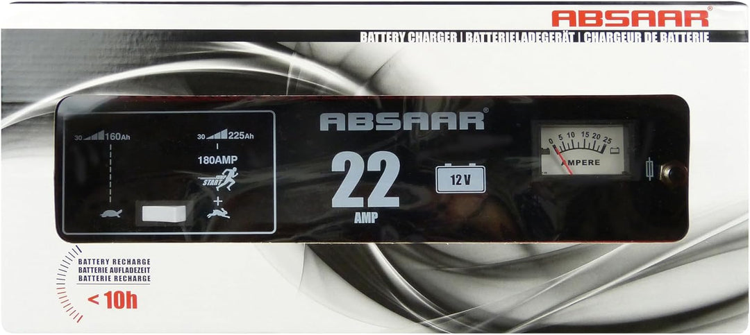 Absaar 635622 77917 Batterieladegerät Auto Ladegerät 22A 12V mit Starthilfefunktion, für 30 Ah - 225
