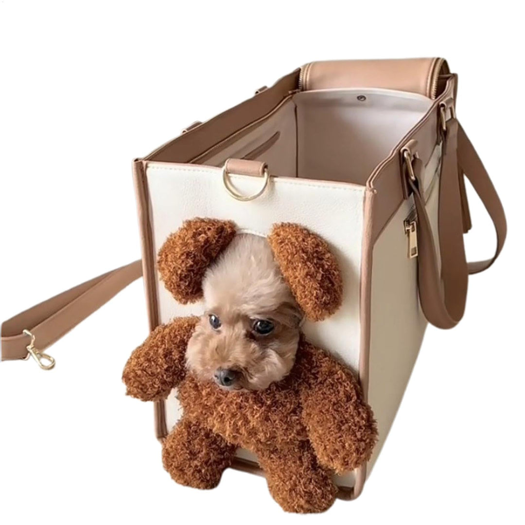 Haustiertaschen für Reisen, PU-Leder, Hundetragetasche, multifunktionale atmungsaktive Katzentasche,