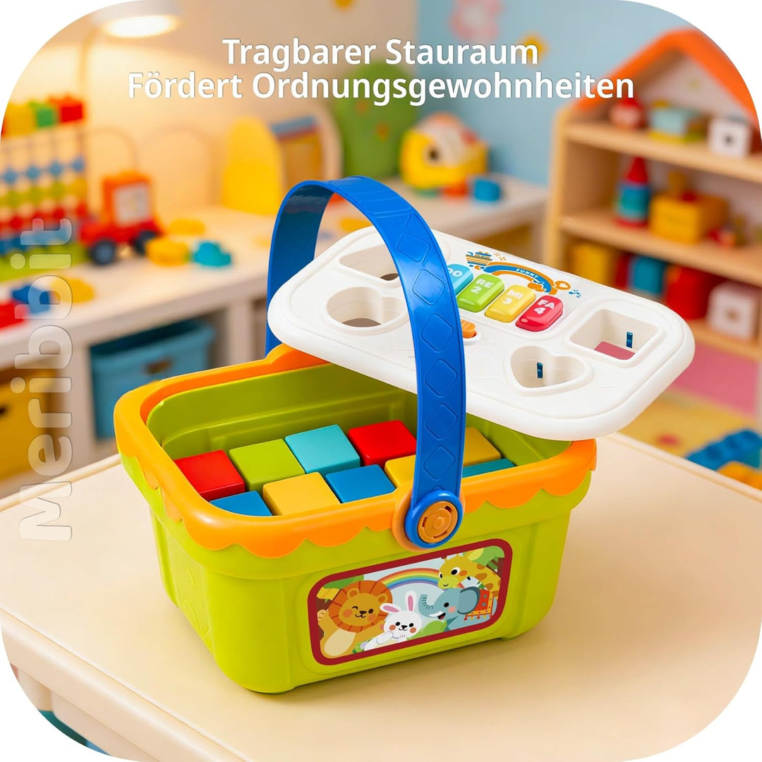 Montessori-Spielzeug Sinnesförderndes Spielzeug für 1-3 Jahre Kinder, Musik Formensortierer mit Klav