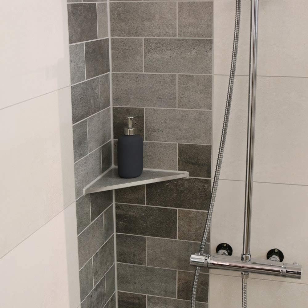 Duschablage Eckablage ohne Bohren für Bad befliesbar V2A Edelstahl (225 x 225 mm), 225 x 225 mm